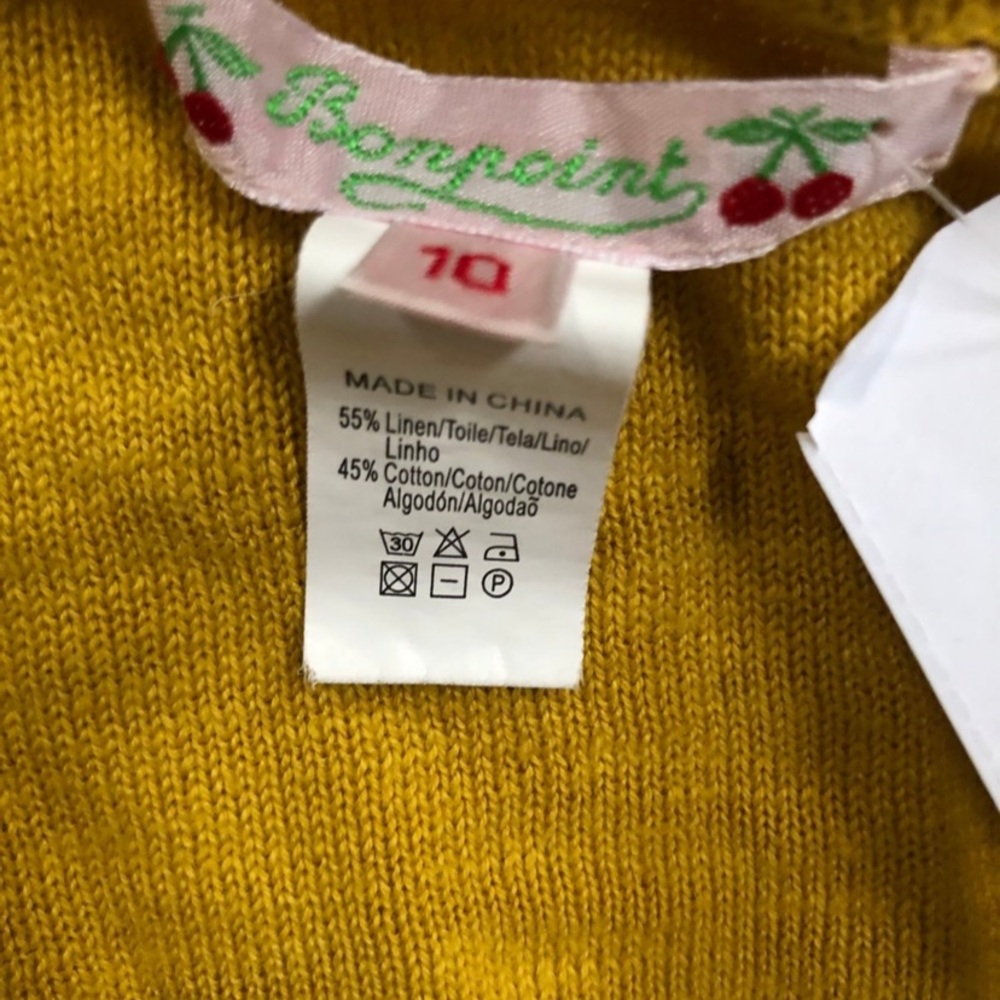 Bonpoint mustard linen cotton cardigan - Picture 5 of 6